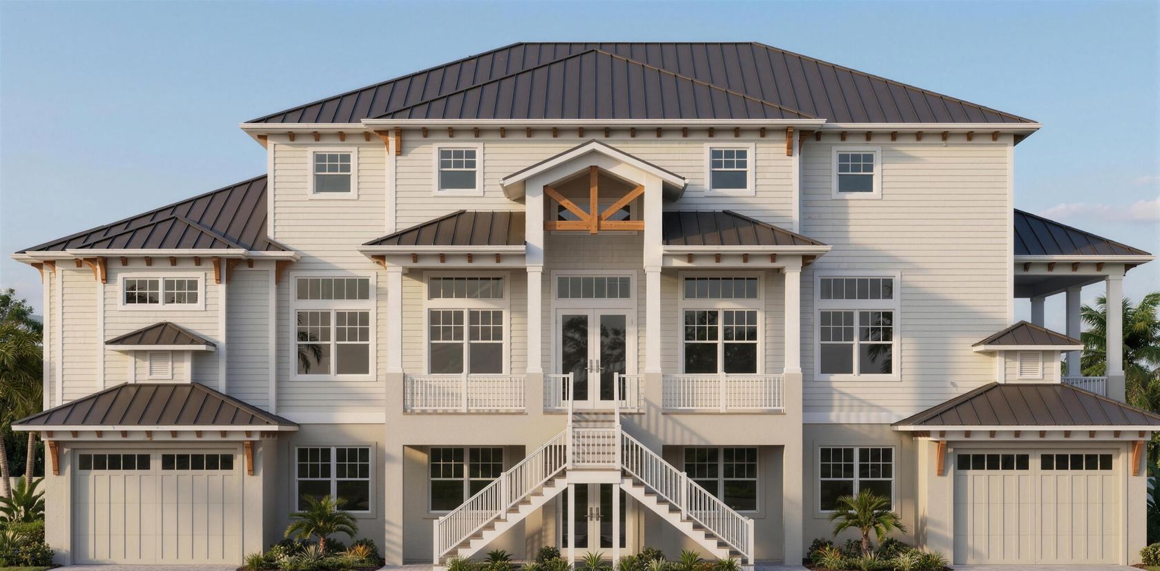 A coastal custom home drafted by Blue Line Drafting in Southwest Florida