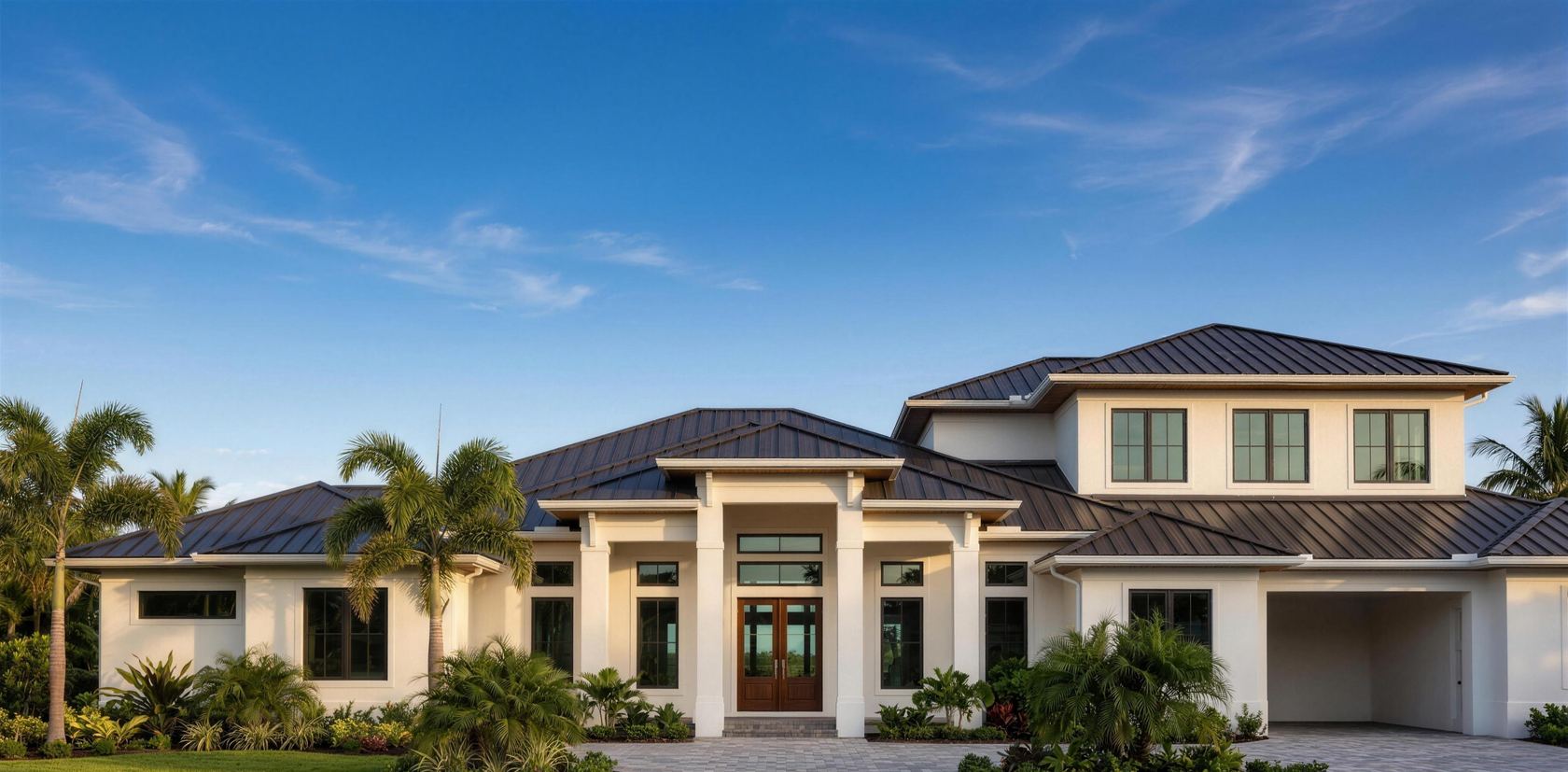 Photoreal rendering of a custom estate home by Blue Line Drafting