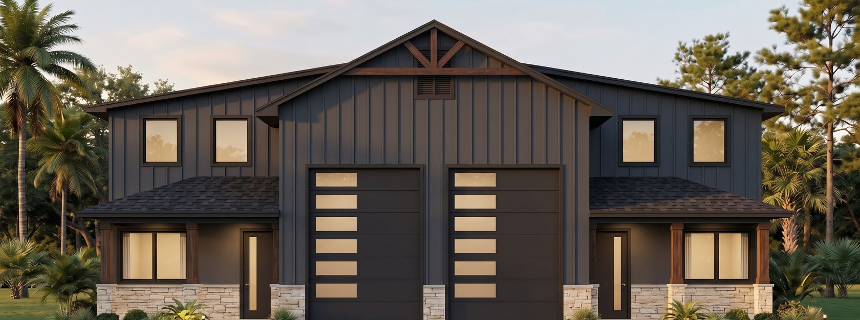 Modern farmhouse custom home drafted by Blue Line Drafting